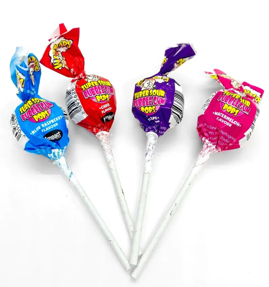 Warheads Super Sour Bubblegum Lollipop